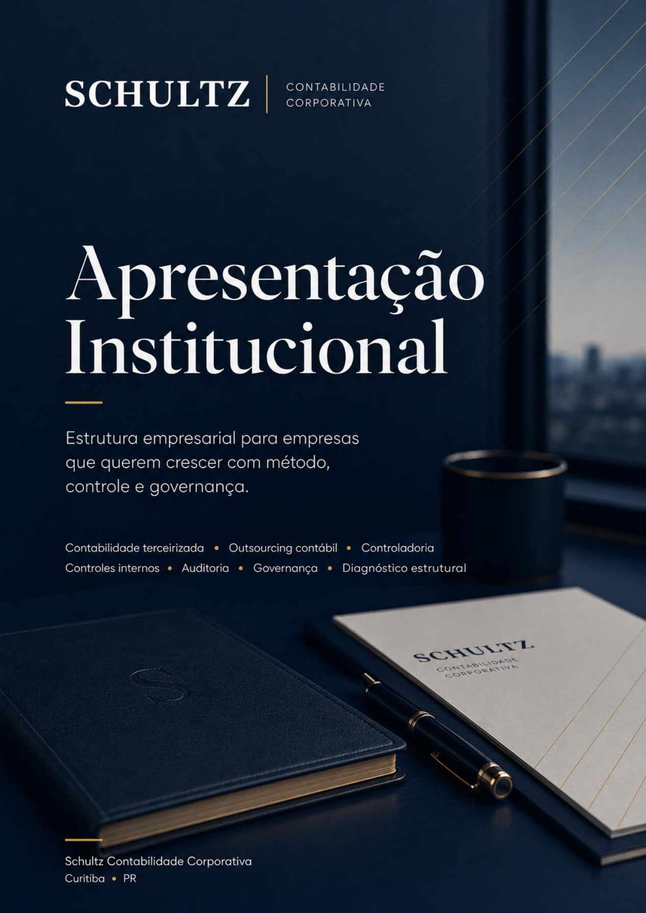 Capa da Apresentação Institucional da Schultz Contabilidade Corporativa